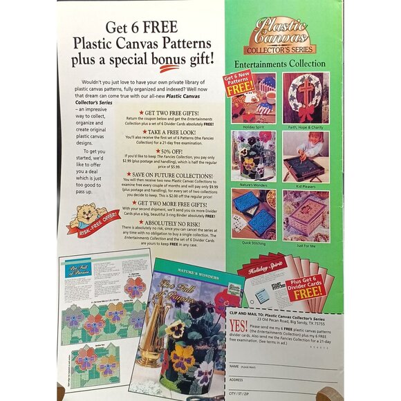 Vintage Quick & Easy Plastic Canvas Magazine April May 1996 No. 41 - Picture 2 of 2